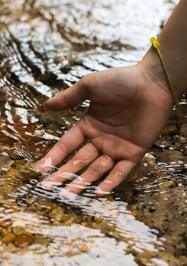 Hands in water